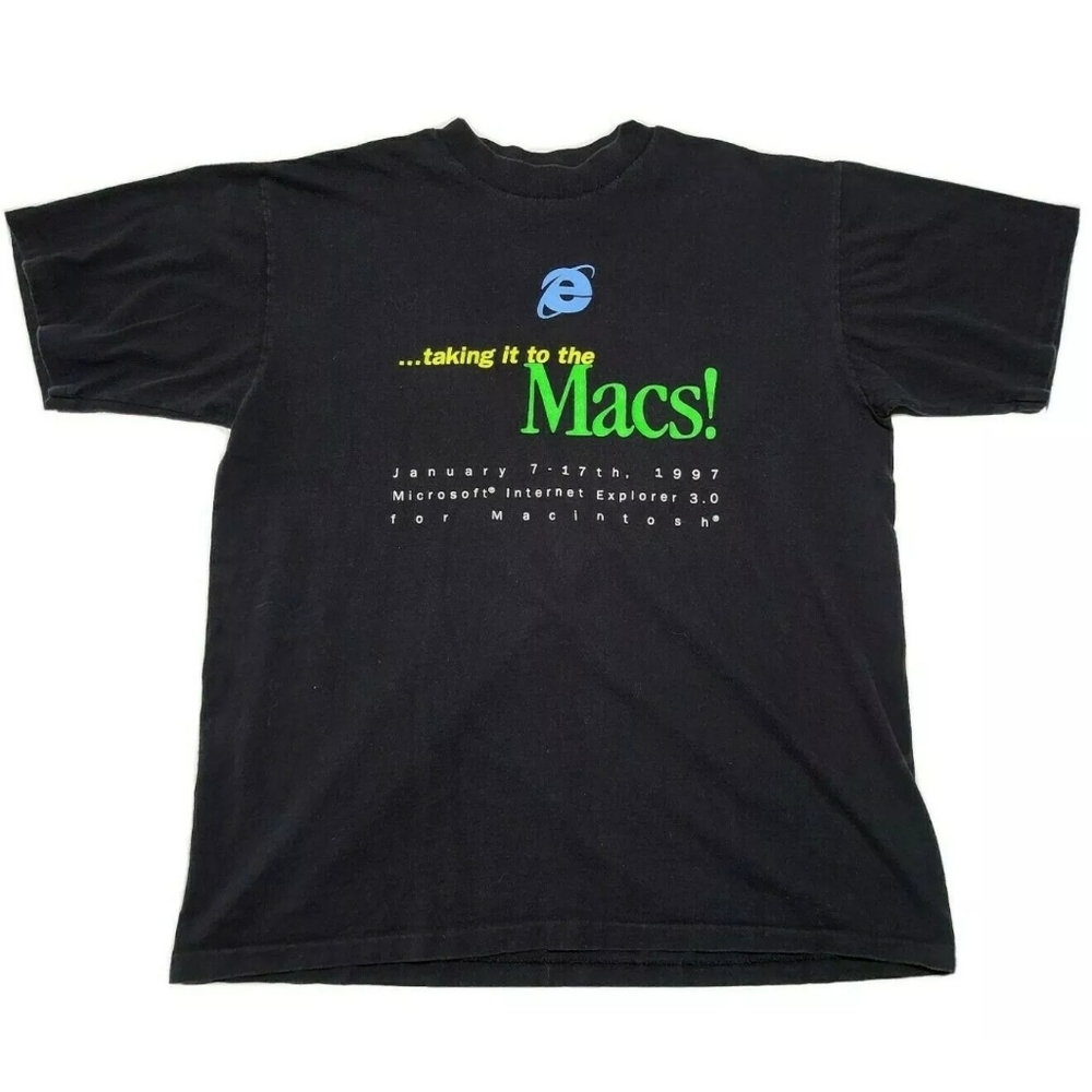 VTG 90s Microsoft vs Macintosh Beef T-shirt